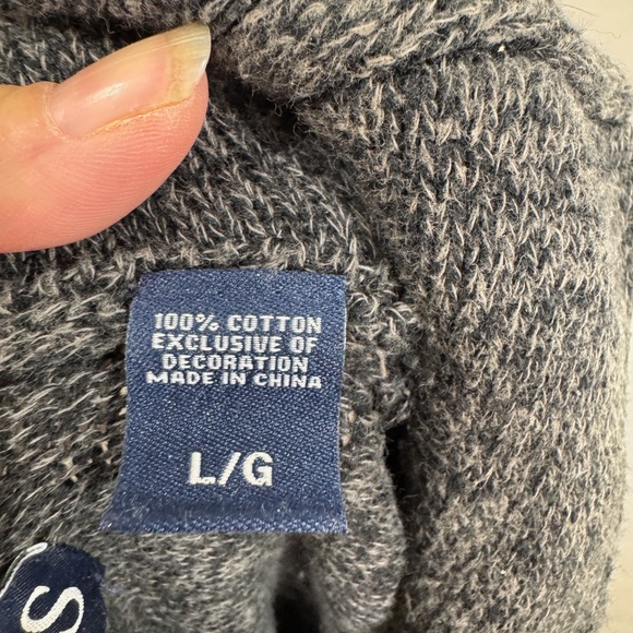 Chaps Sweater Mens Size Large Grey 100% Cotton Grandpacore Dad Cosby - Picture 2 of 7